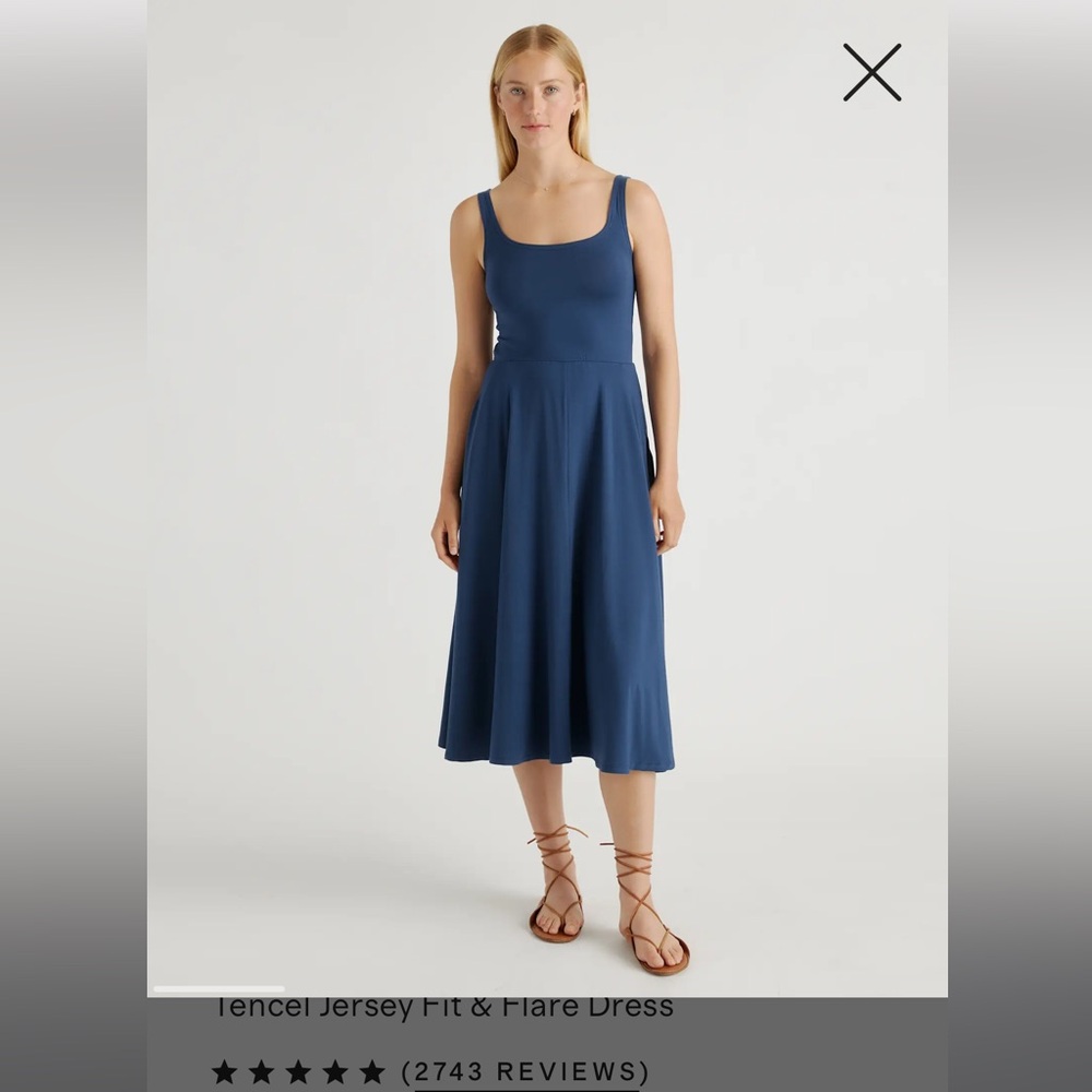 Quince - Tencel Jersey Fit & Flare Dress - Size Small